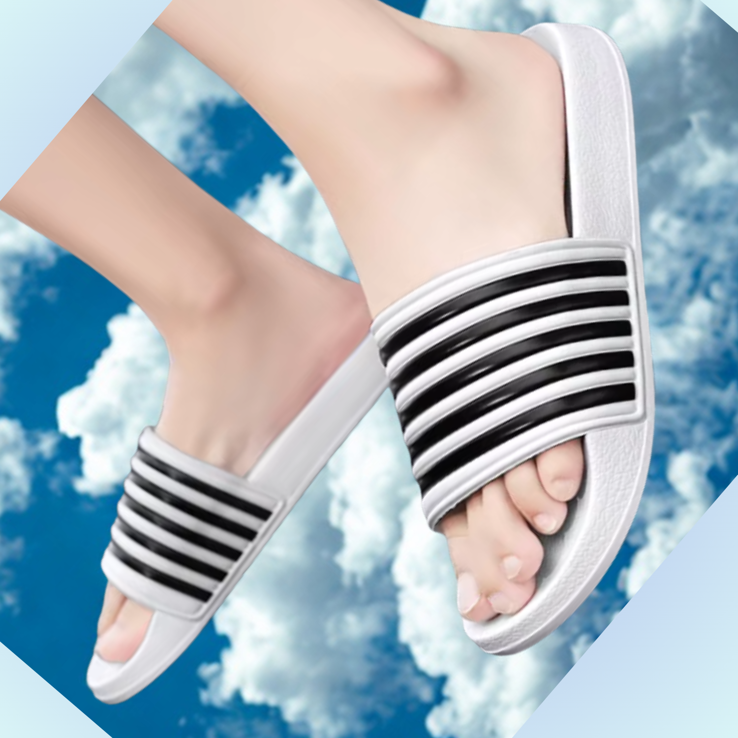 Chinelo branco macio massageador verão presença e frescor