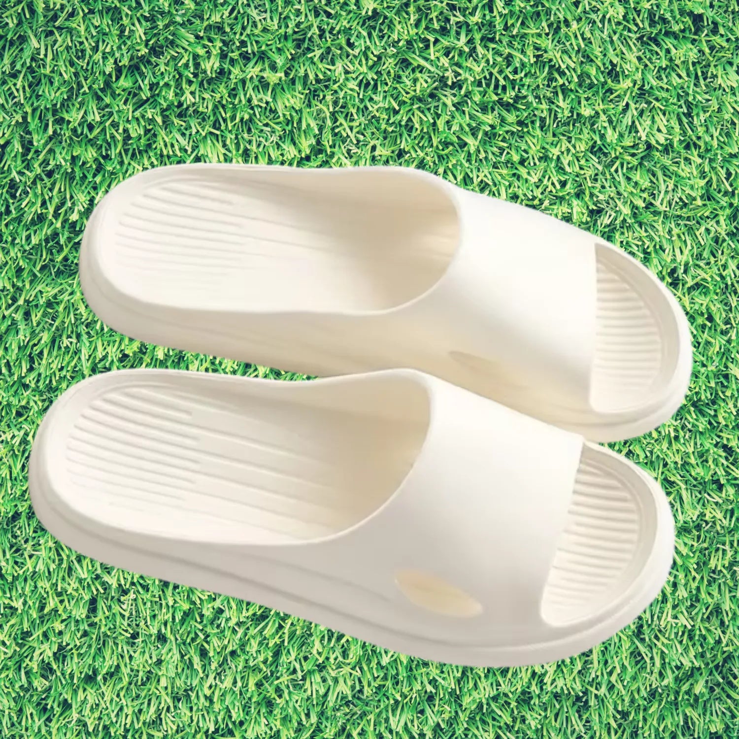 Chinelo branco silencioso unissex flexível macio confort