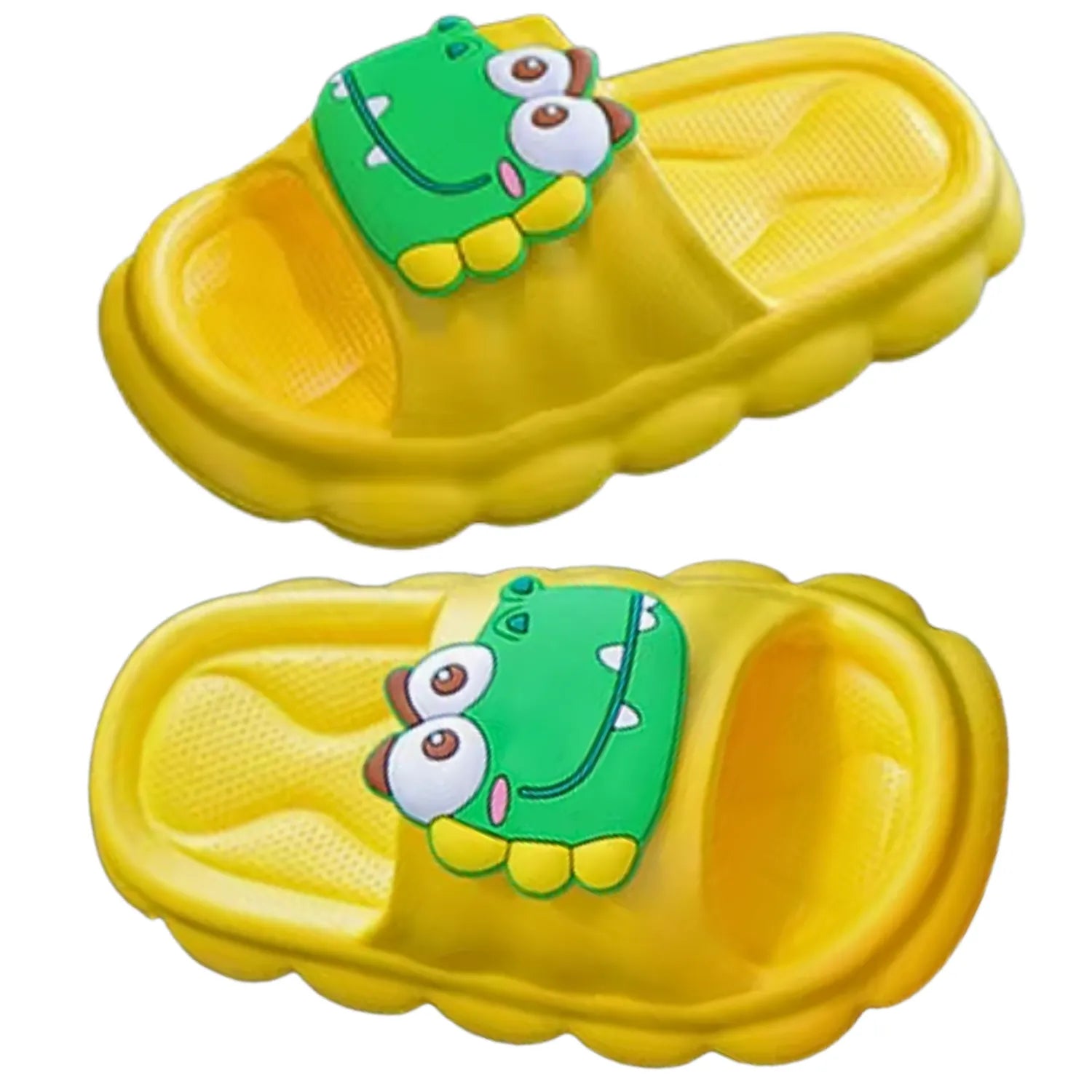 Chinelo infantil amarelo bichinho meninos meninas macio flexível verão