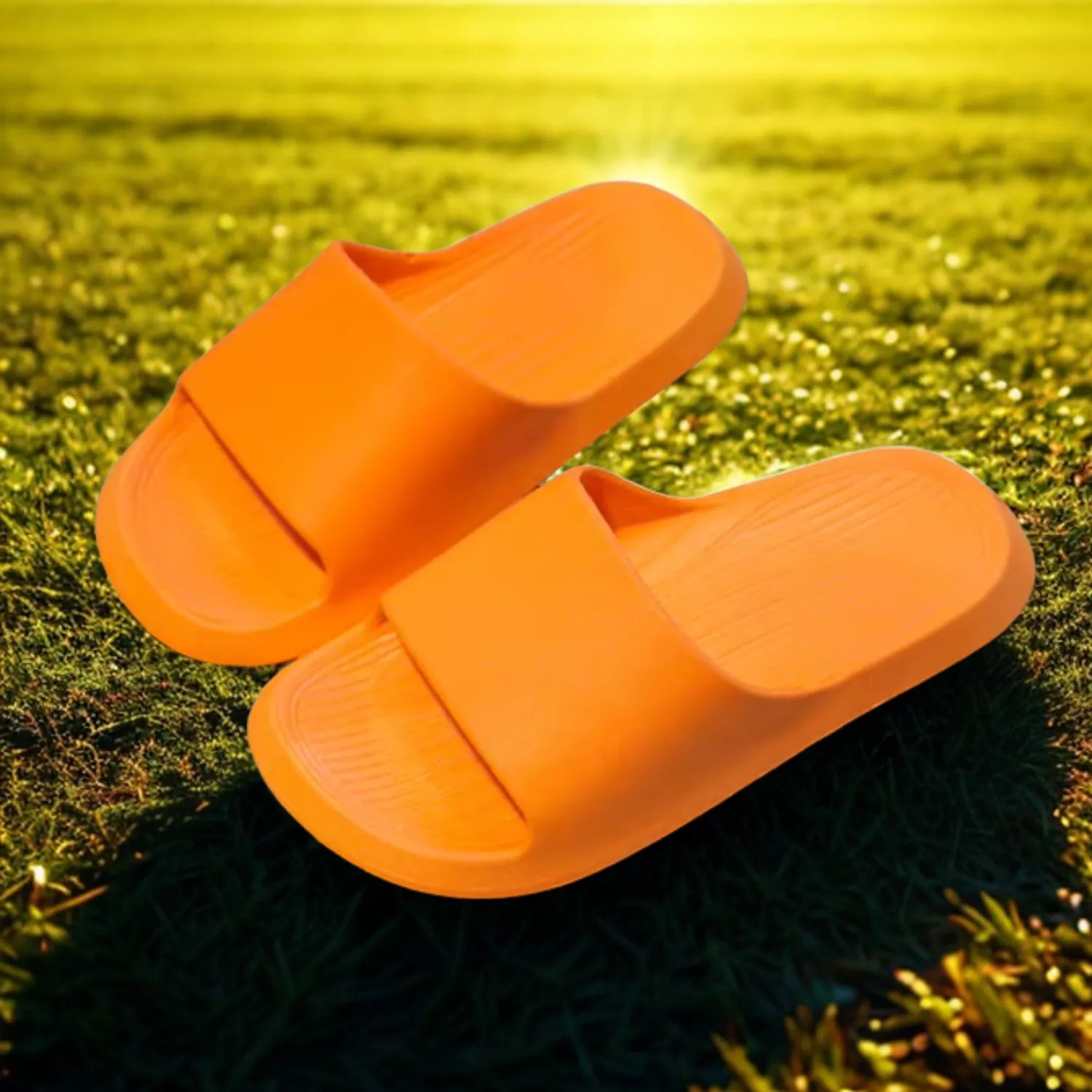 Chinelo infantil laranja meninos meninas e lazer