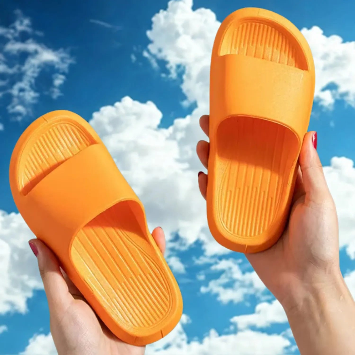 Chinelo infantil laranja meninos meninas frescor confort