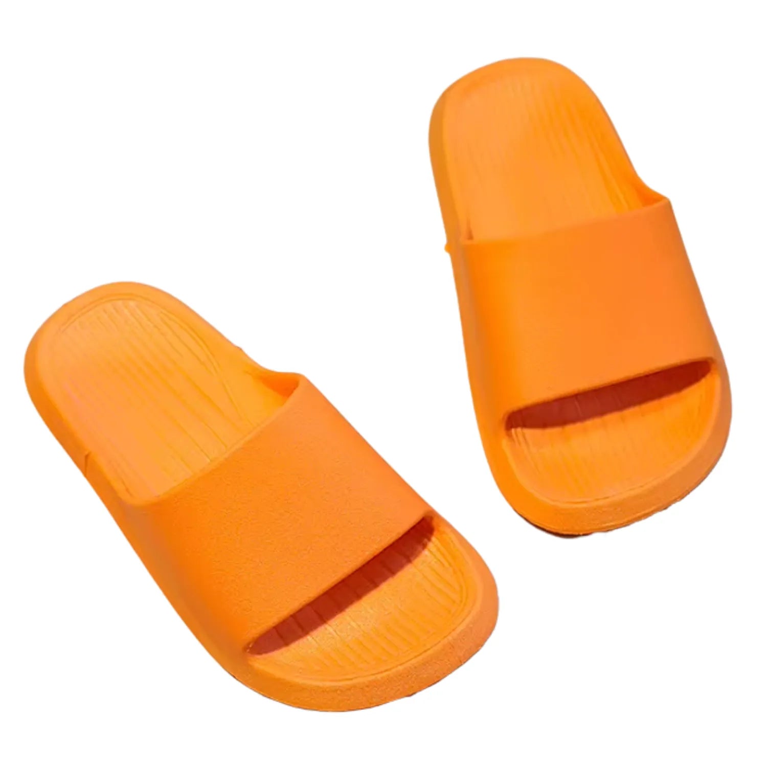 Chinelo infantil laranja meninos meninas macio flexível verão