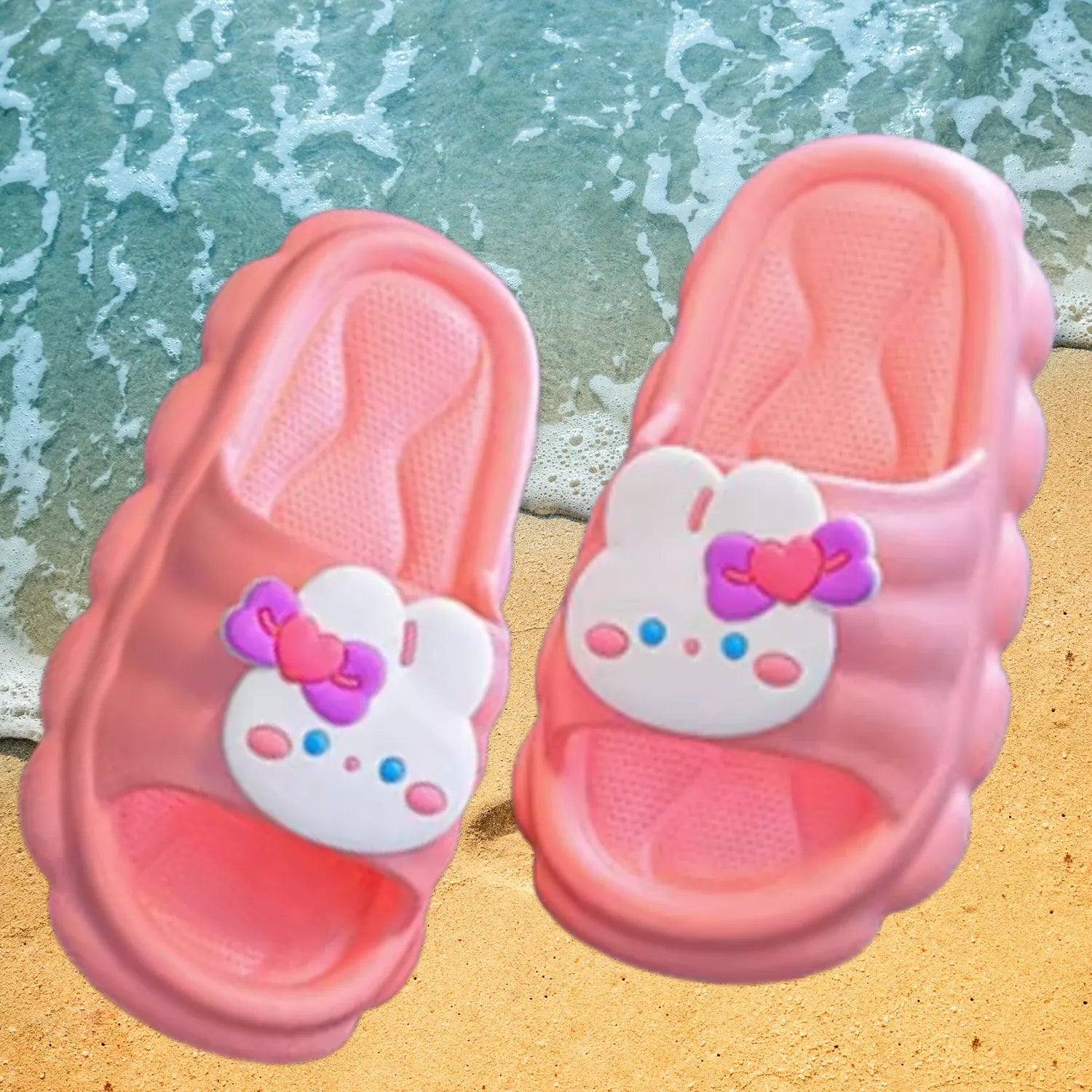 Chinelo infantil rosa bichinho meninos meninas lazer, praia, verão
