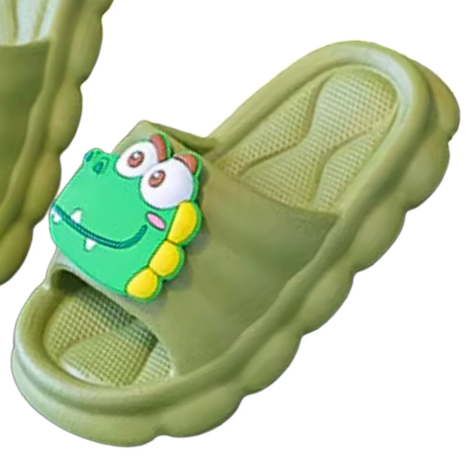 Chinelo infantil verde jacaré meninos meninas confort