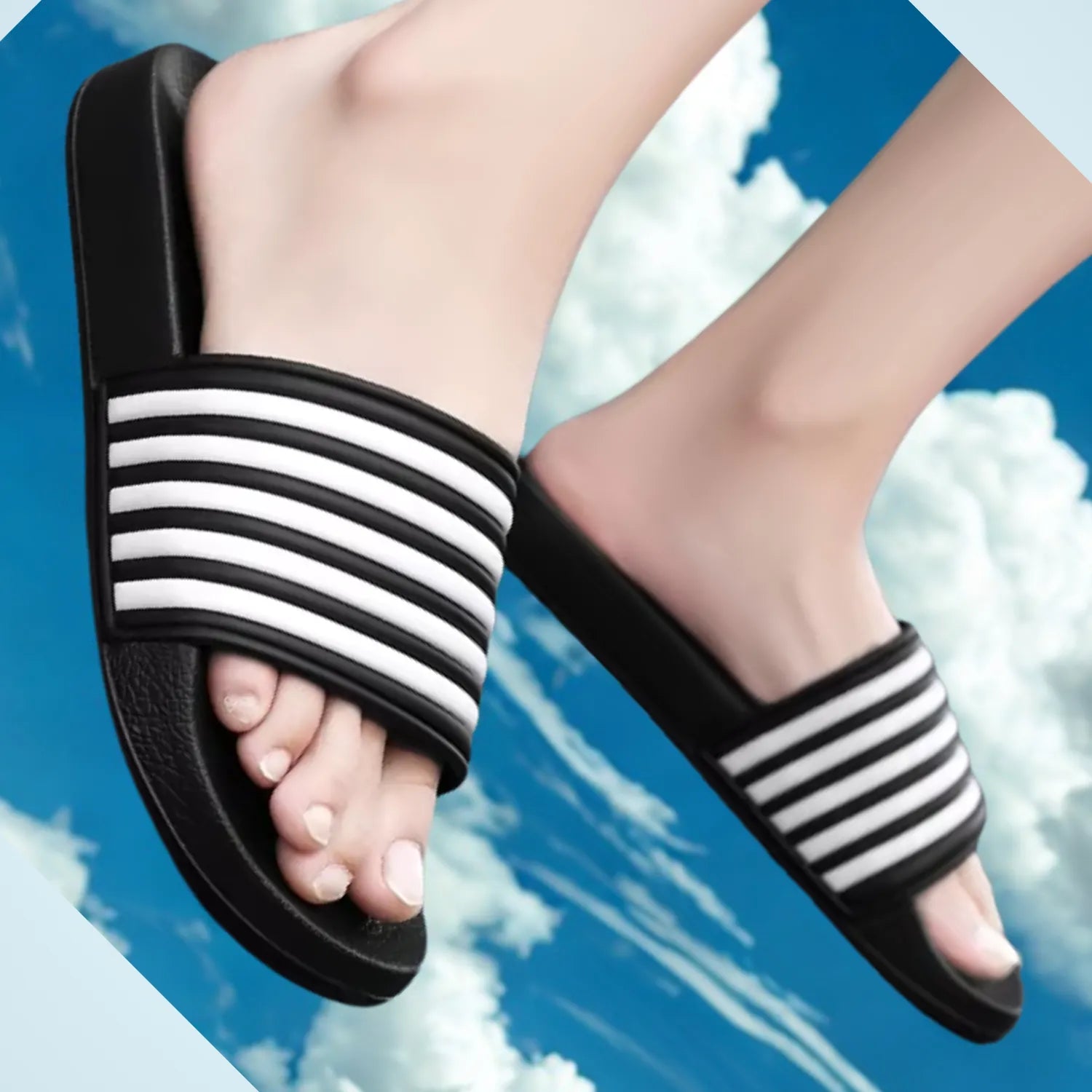 Chinelo preto macio massageador verão presença e frescor