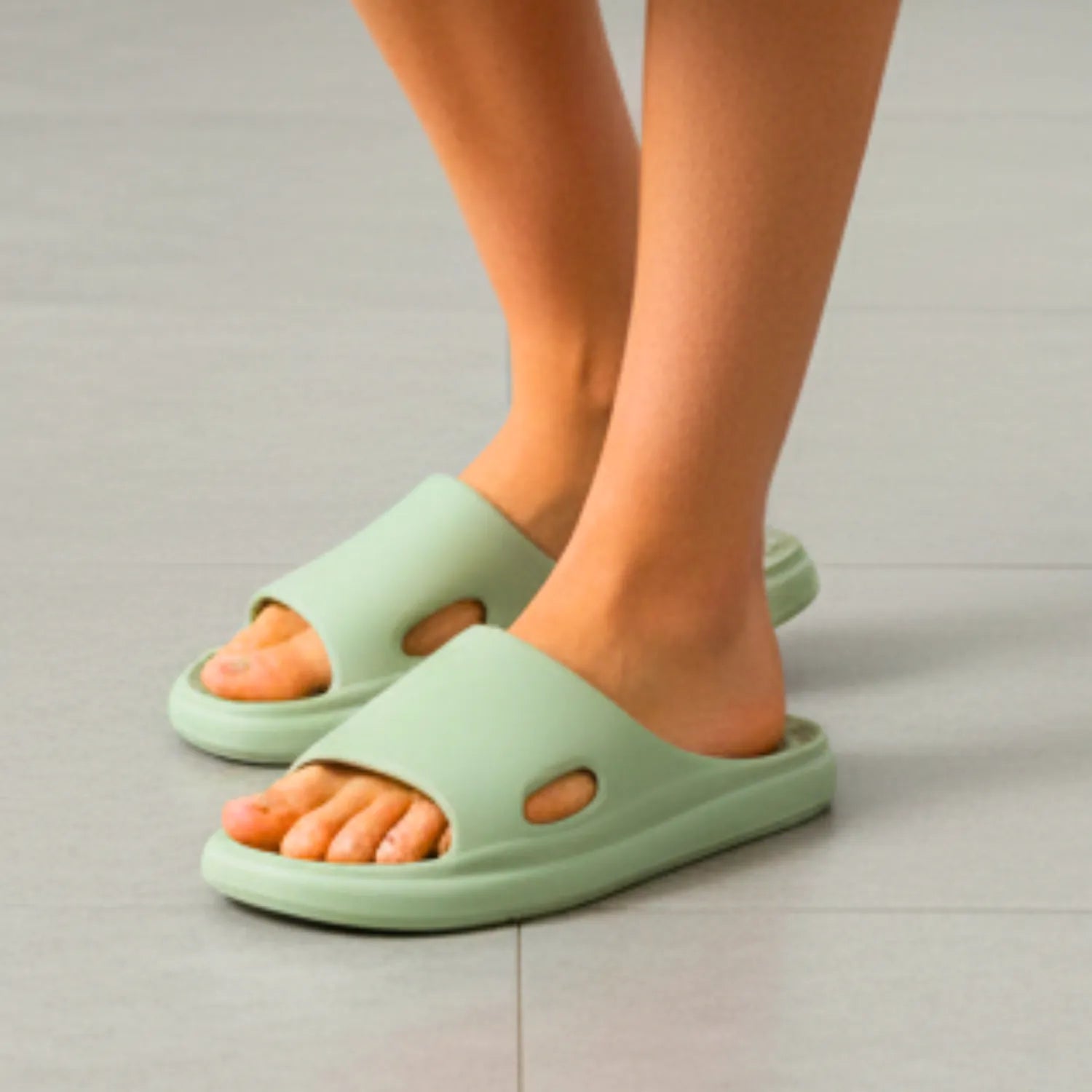 Chinelo verde silencioso unissex confort