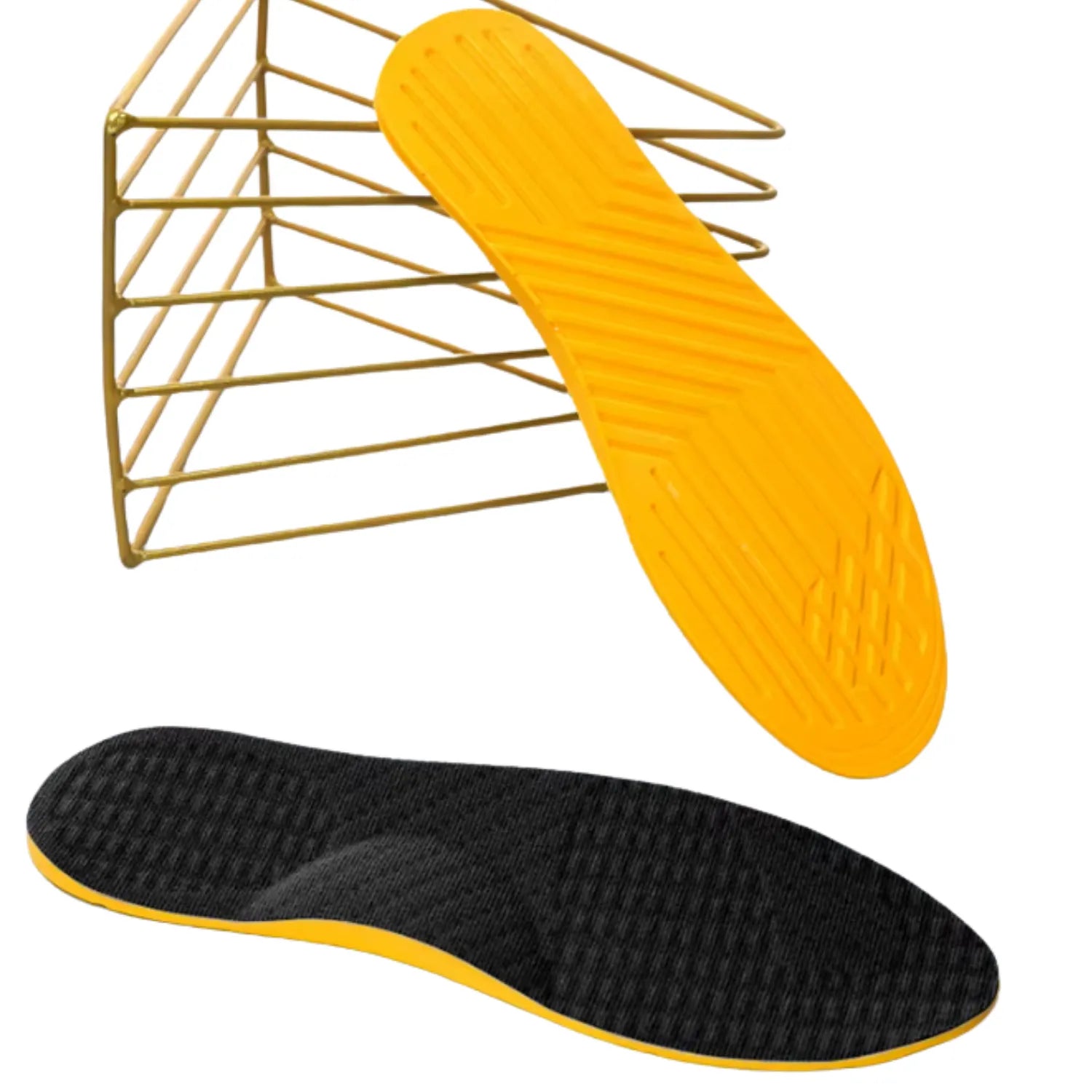 Palmilha ortopédica de correção postural e de pernas x antiderrapante e anti-impacto