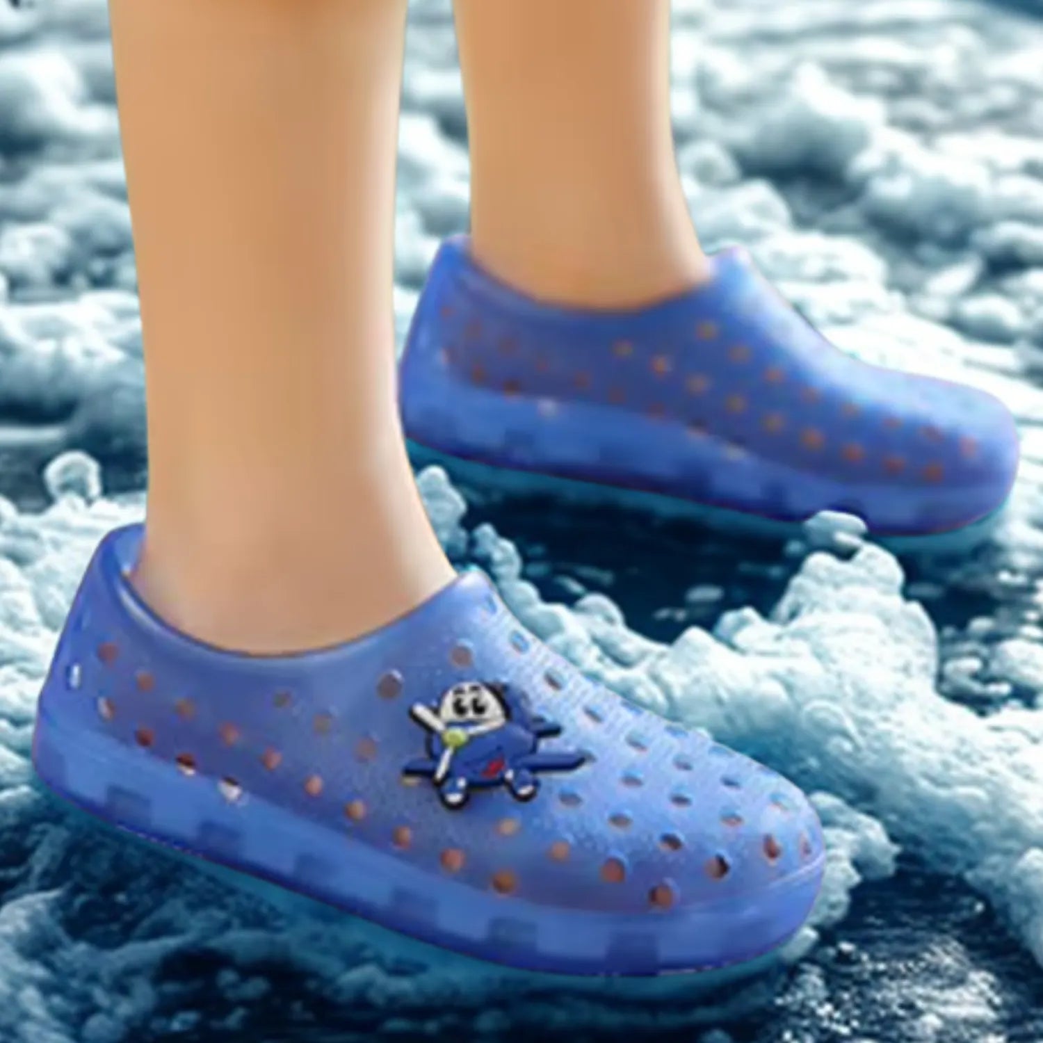 sandália fechada infantil azul escuro unissex prova d'água