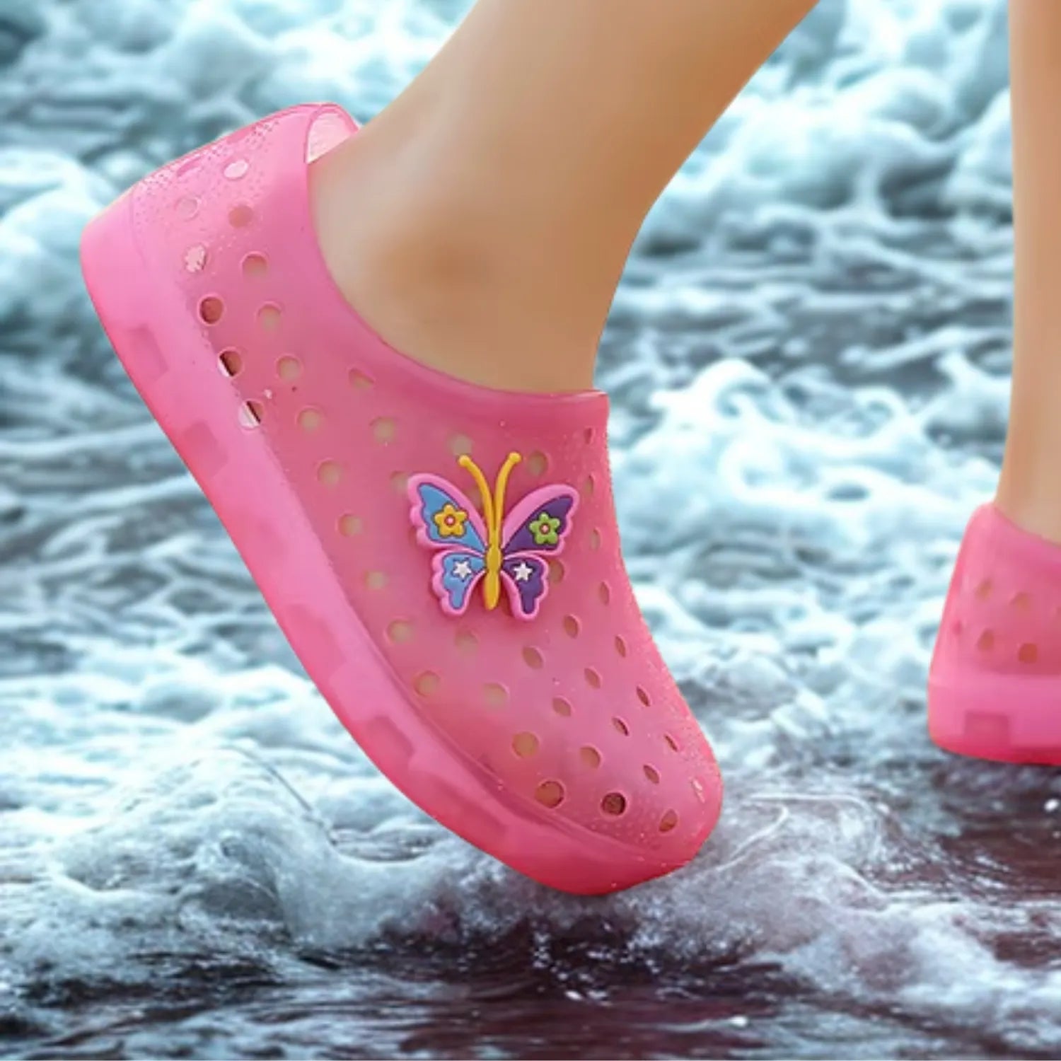 sandália fechada infantil rosa unissex prova d'água