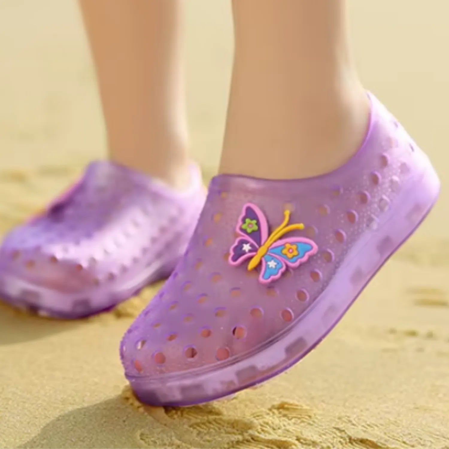 sandália fechada infantil roxo lilás praia e confort