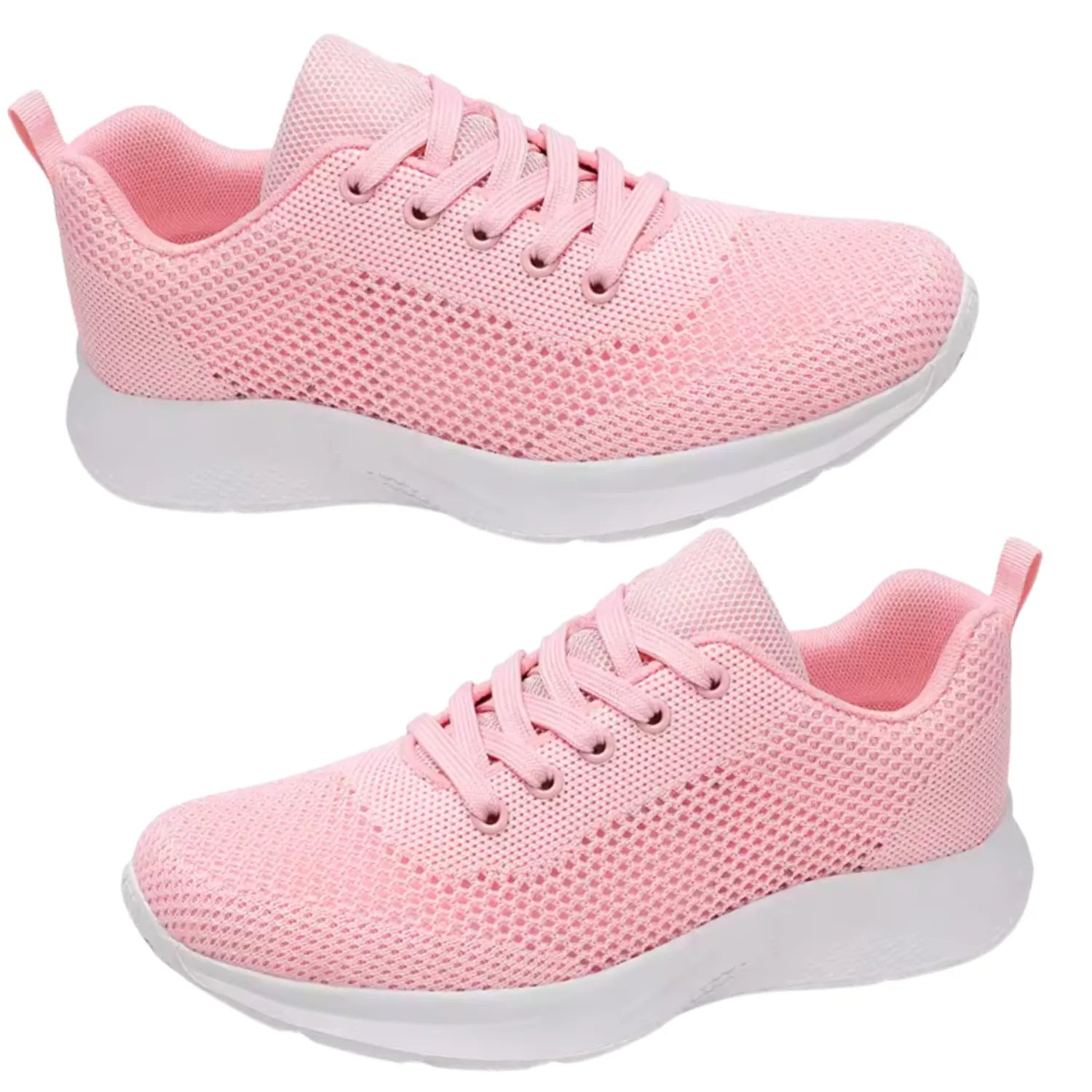 tênis feminino rosa de malha respirável antiderrapante