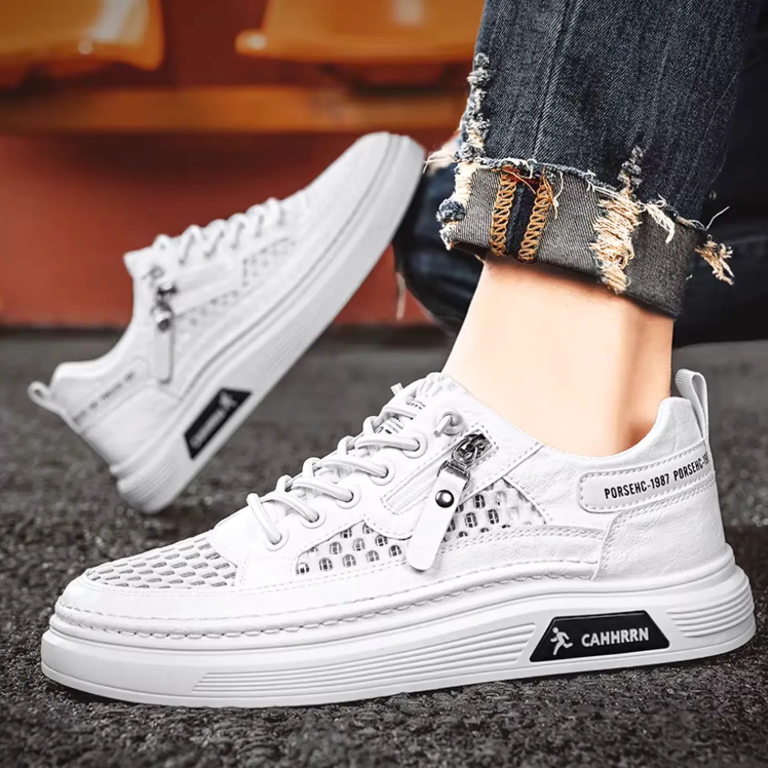 tênis masculino branco confort presença