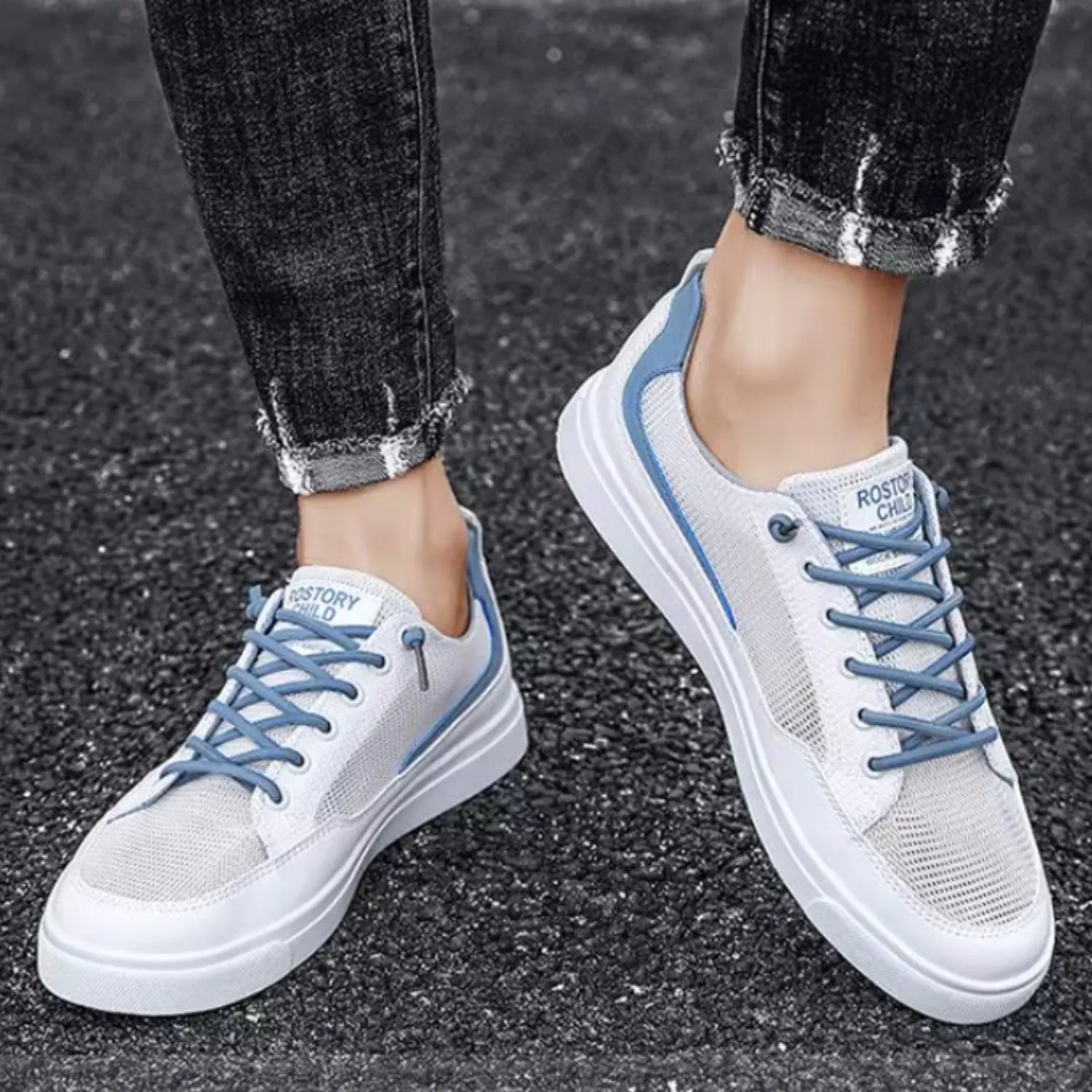 tênis masculino branco e azul presença lindo