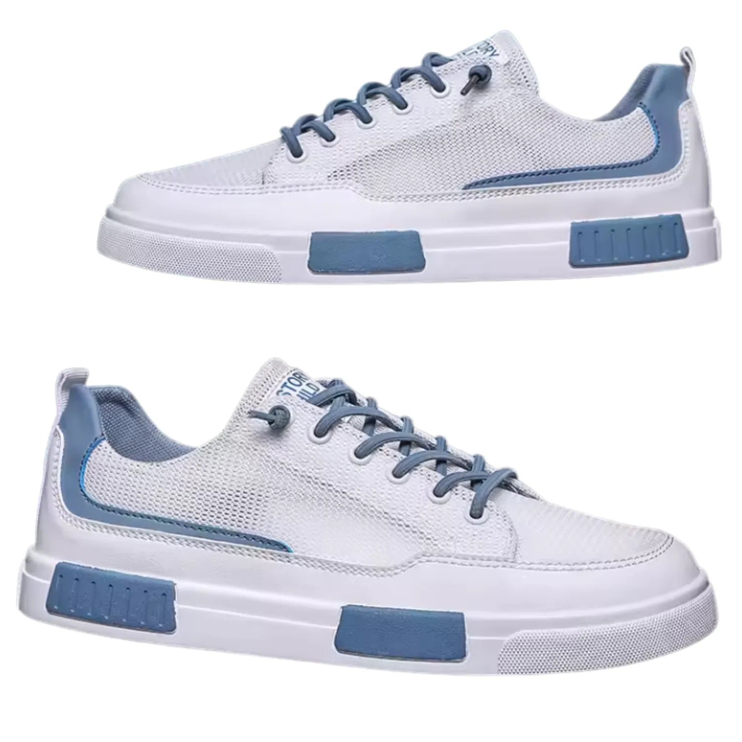 tênis masculino branco e azul respirável leve