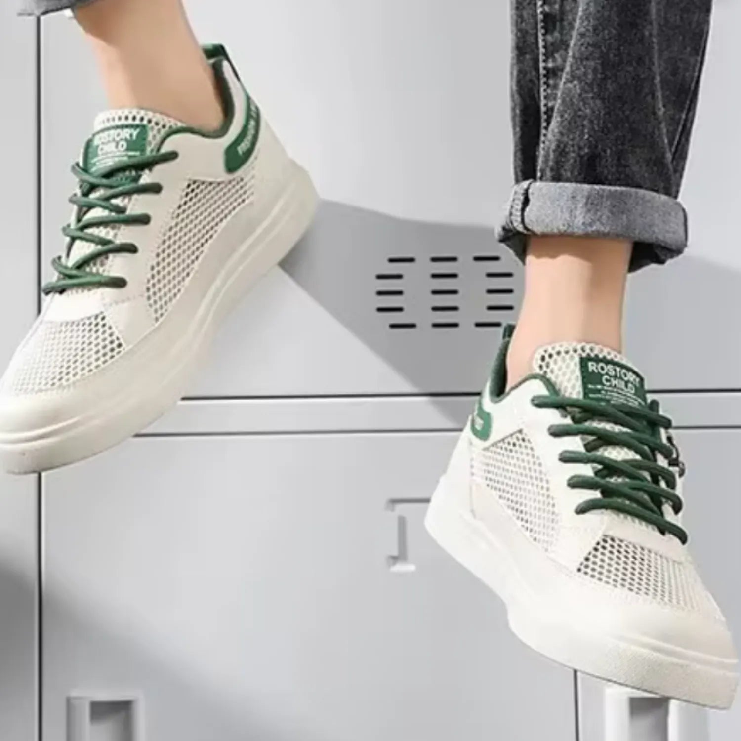 tênis masculino branco e bege suavidade