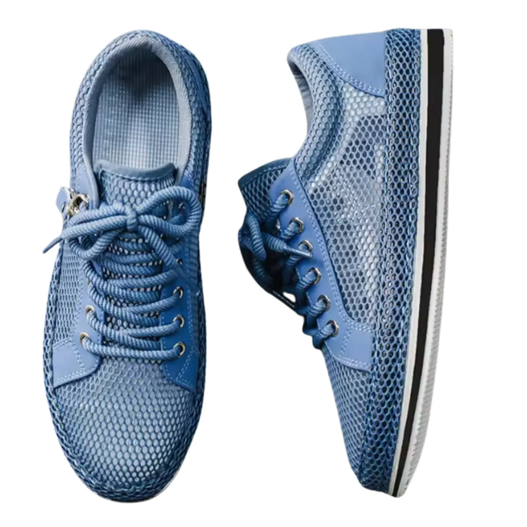 Tênis Masculino Azul Escuro de Malha Respirável | Casual, Leve