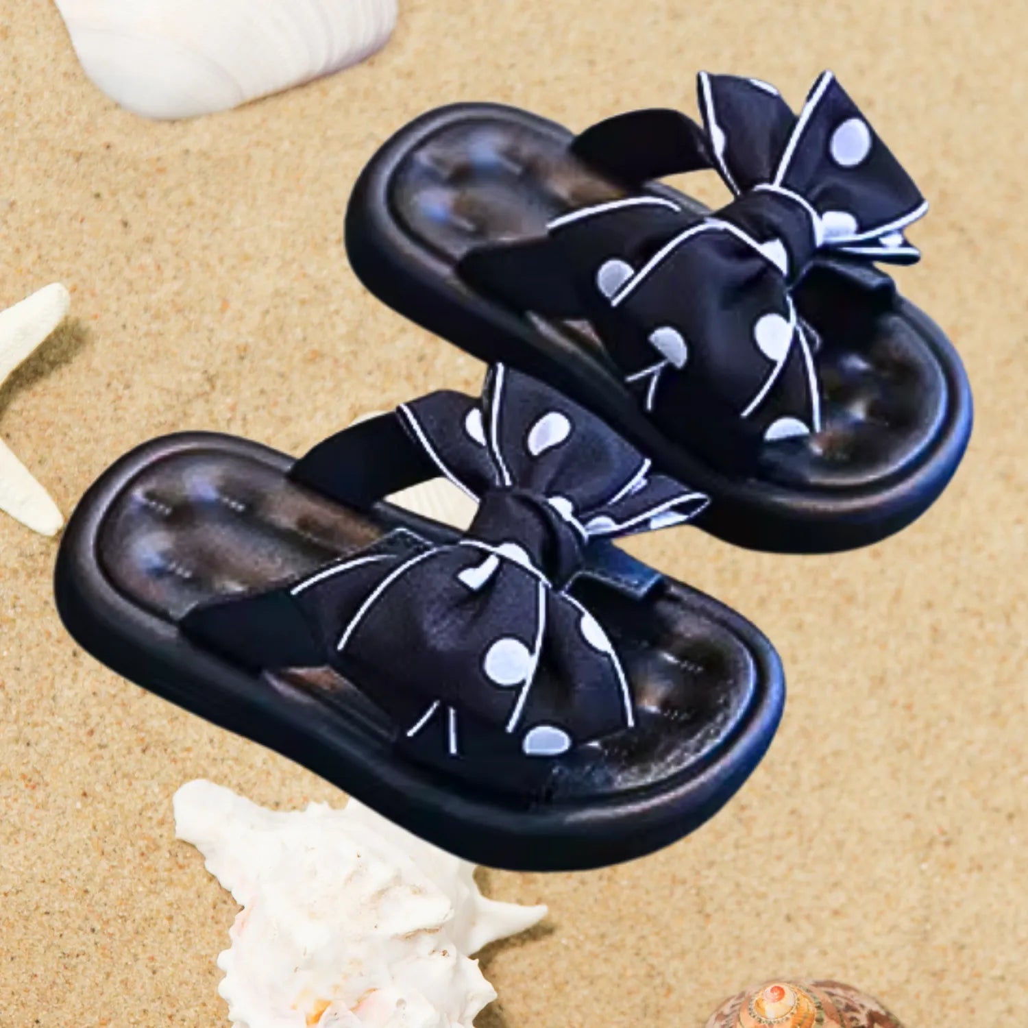 Sandália chinelo infantil meninas preto frescor macies laser