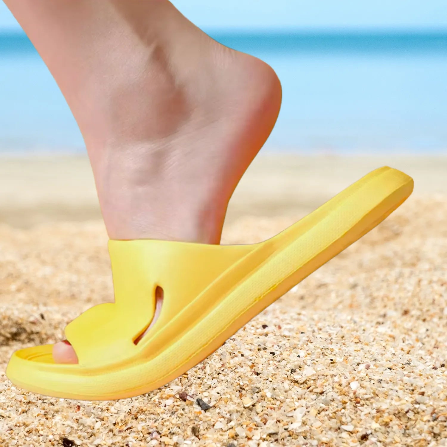 Chinelo amarelo confort leveza macies moda verão