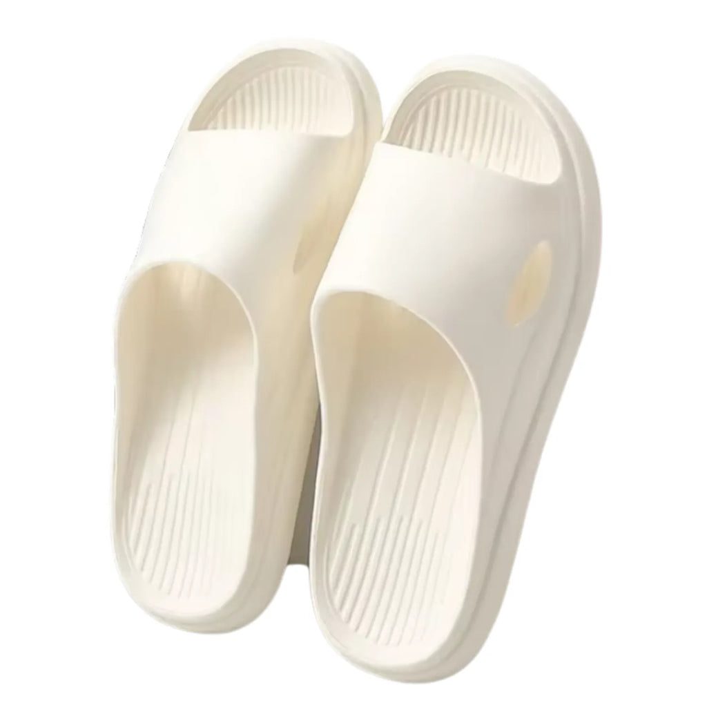 Chinelo branco silencioso unissex flexível macio confort vistoso