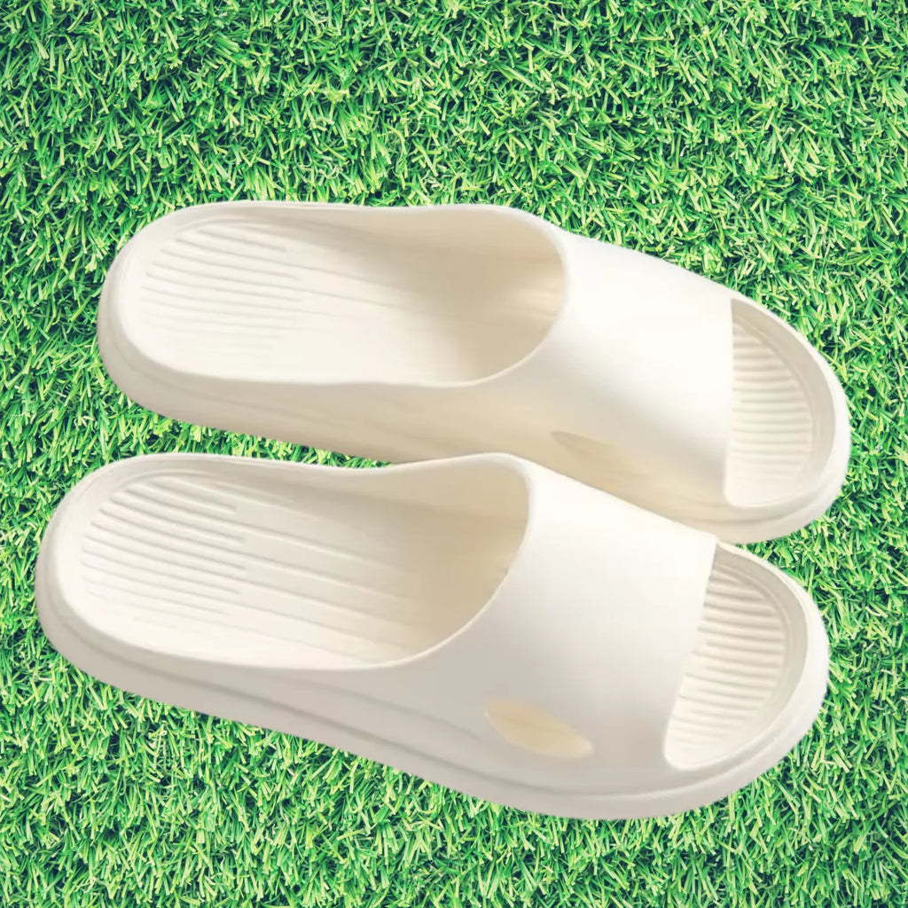 Chinelo branco silencioso unissex flexível macio confort