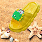 Chinelo infantil amarelo bichinho meninos meninas lazer, praia, verão