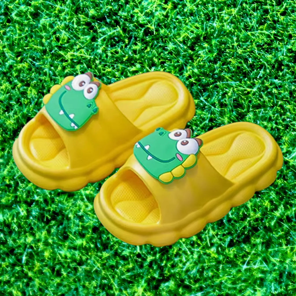 Chinelo infantil amarelo bichinho meninos meninas lazer, praia, verão