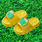 Chinelo infantil amarelo bichinho meninos meninas lazer, praia, verão