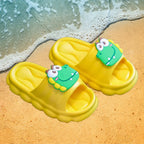 Chinelo infantil amarelo bichinho meninos meninas lazer, praia, verão