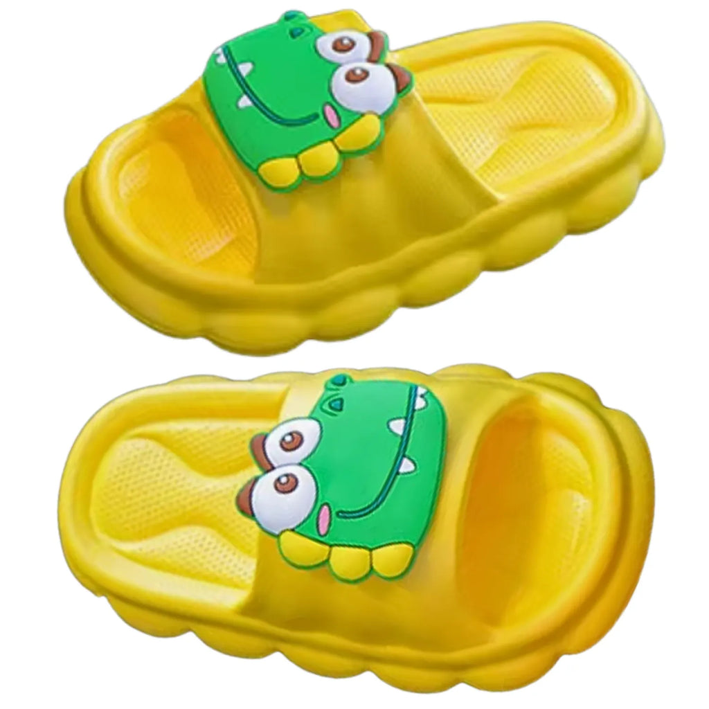 Chinelo infantil amarelo bichinho meninos meninas macio flexível verão