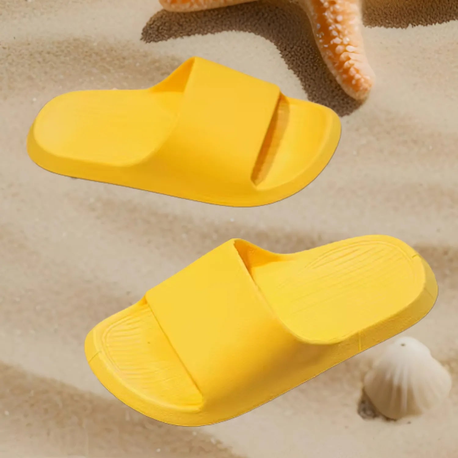 Chinelo infantil amarelo meninos meninas lazer, praia, verão