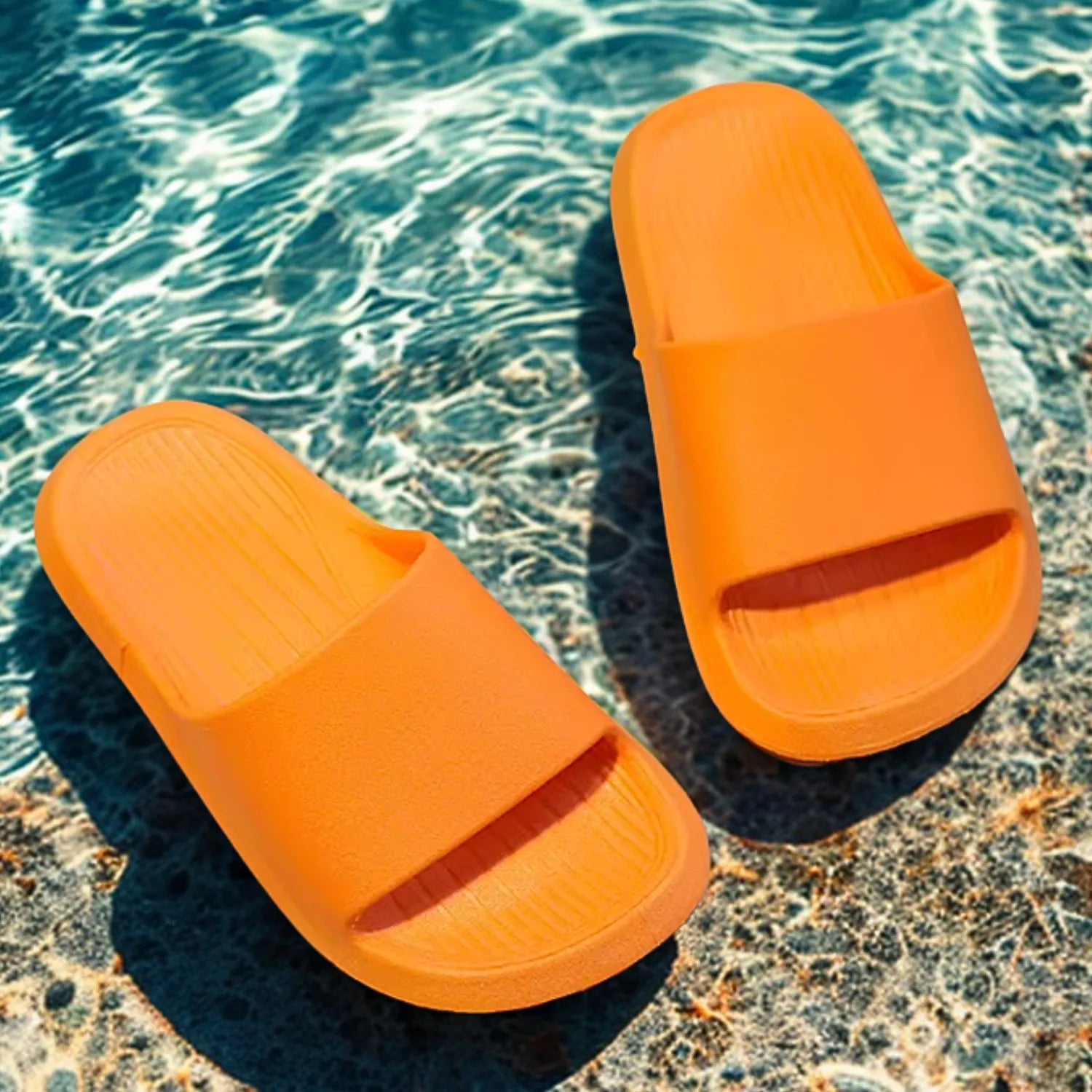 Chinelo infantil laranja meninos meninas e lazer