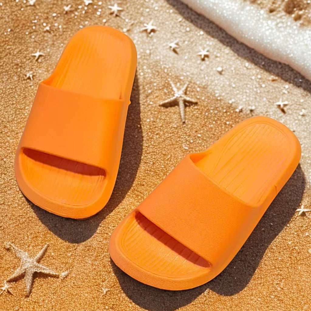 Chinelo infantil laranja meninos meninas lazer