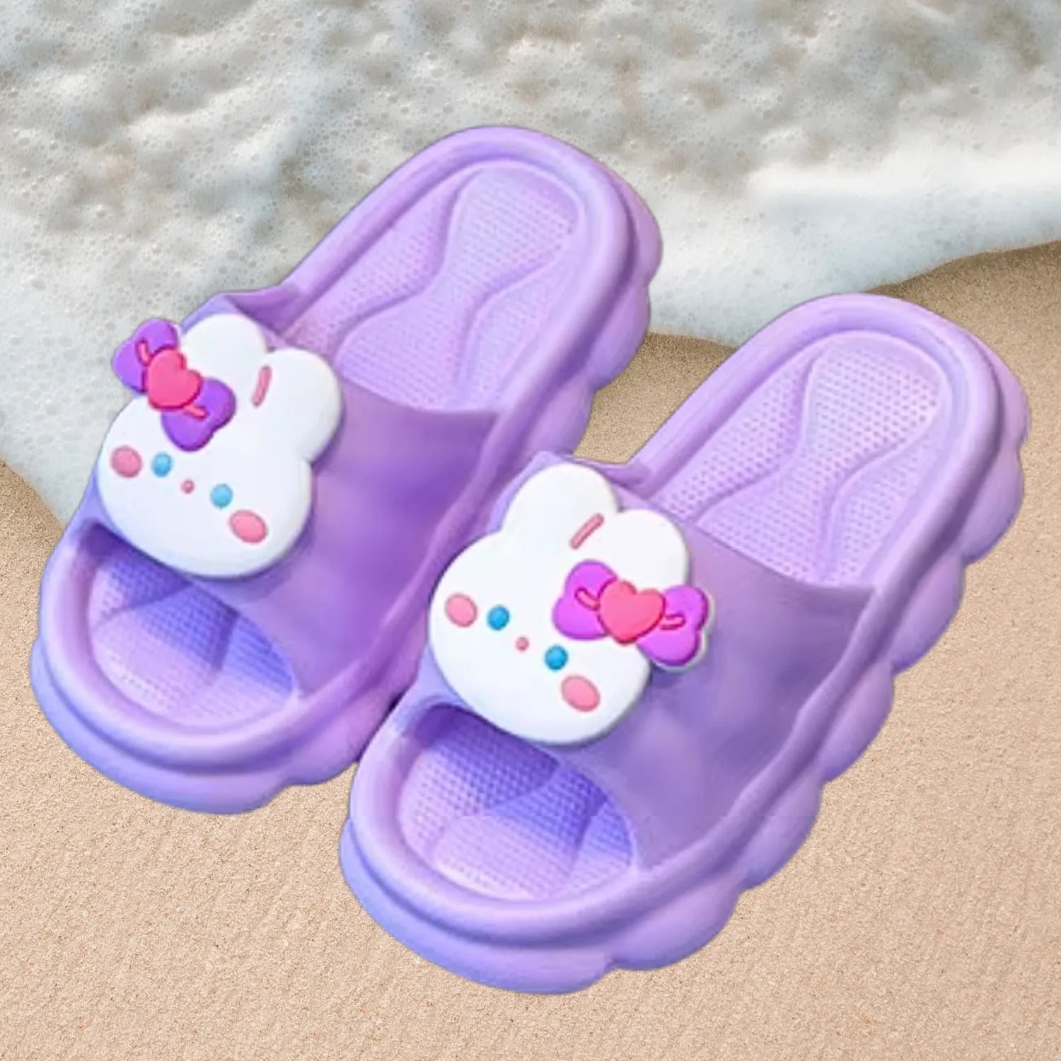 Chinelo infantil lilás bichinho meninos meninas lazer, praia, verão