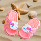 Chinelo infantil rosa bichinho meninos meninas lazer, praia, verão