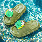 Chinelo infantil verde jacaré meninos meninas e lazer