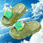 Chinelo infantil verde jacaré meninos meninas frescor confort