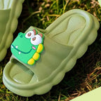 Chinelo infantil verde jacaré meninos meninas, lazer, verão