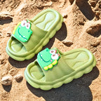 Chinelo infantil verde jacaré meninos meninas lazer, praia, verão