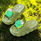 Chinelo infantil verde jacaré meninos meninas, lazer, verão
