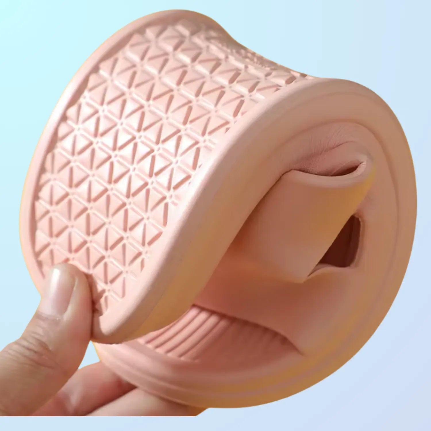 Chinelo rosa silencioso flexível confort