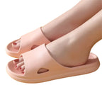 Chinelo rosa silencioso unissex flexível macio confort plano