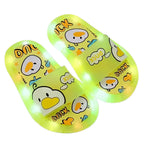Chinelo sandalia infantil meninas meninos amarelo led