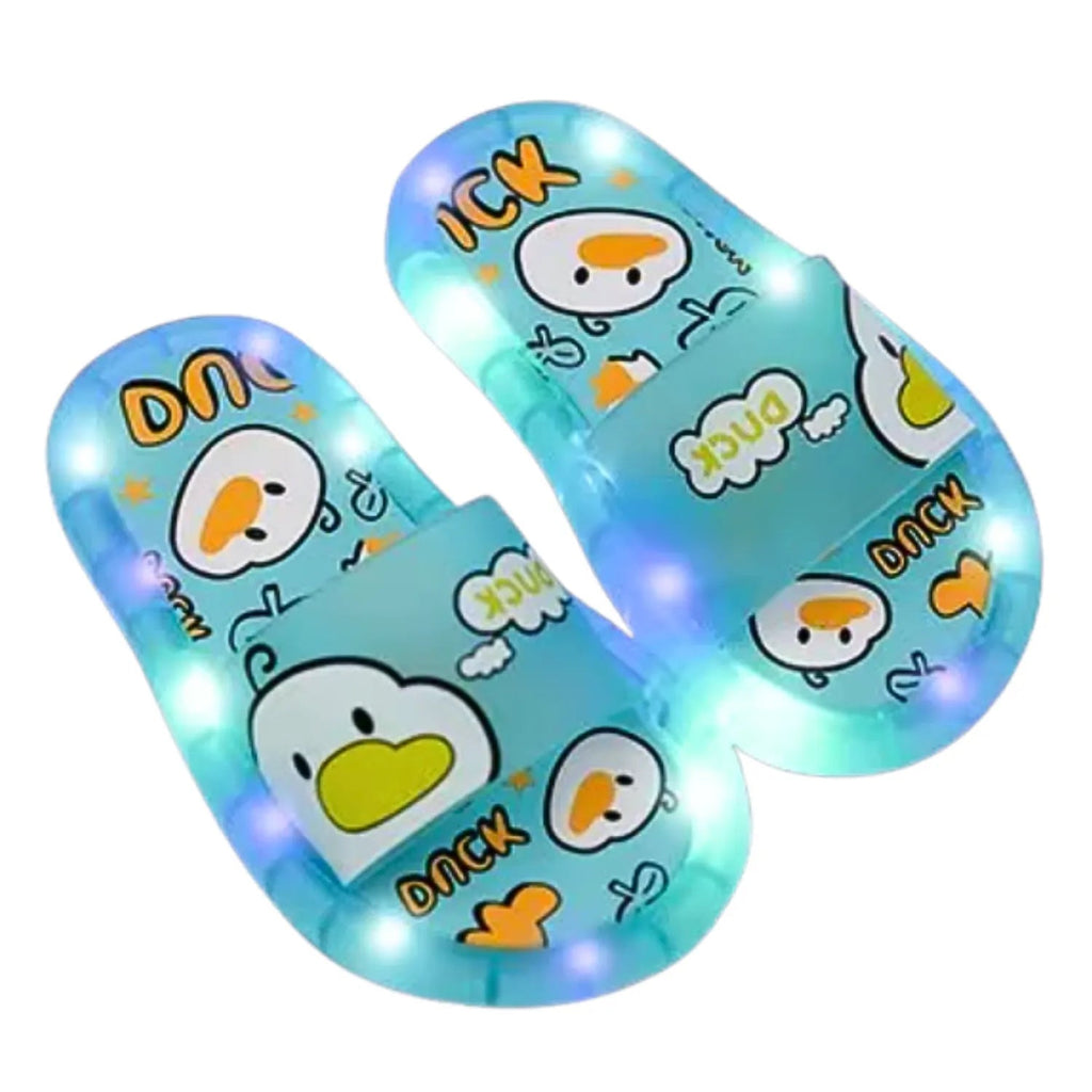Chinelo sandalia infantil meninas meninos azul claro led