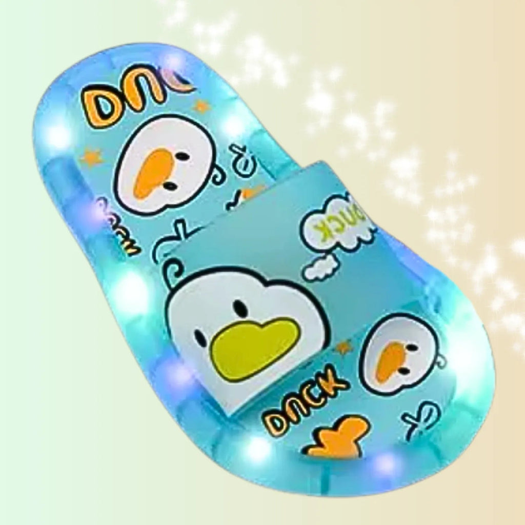 Chinelo sandalia infantil meninas meninos azul claro led