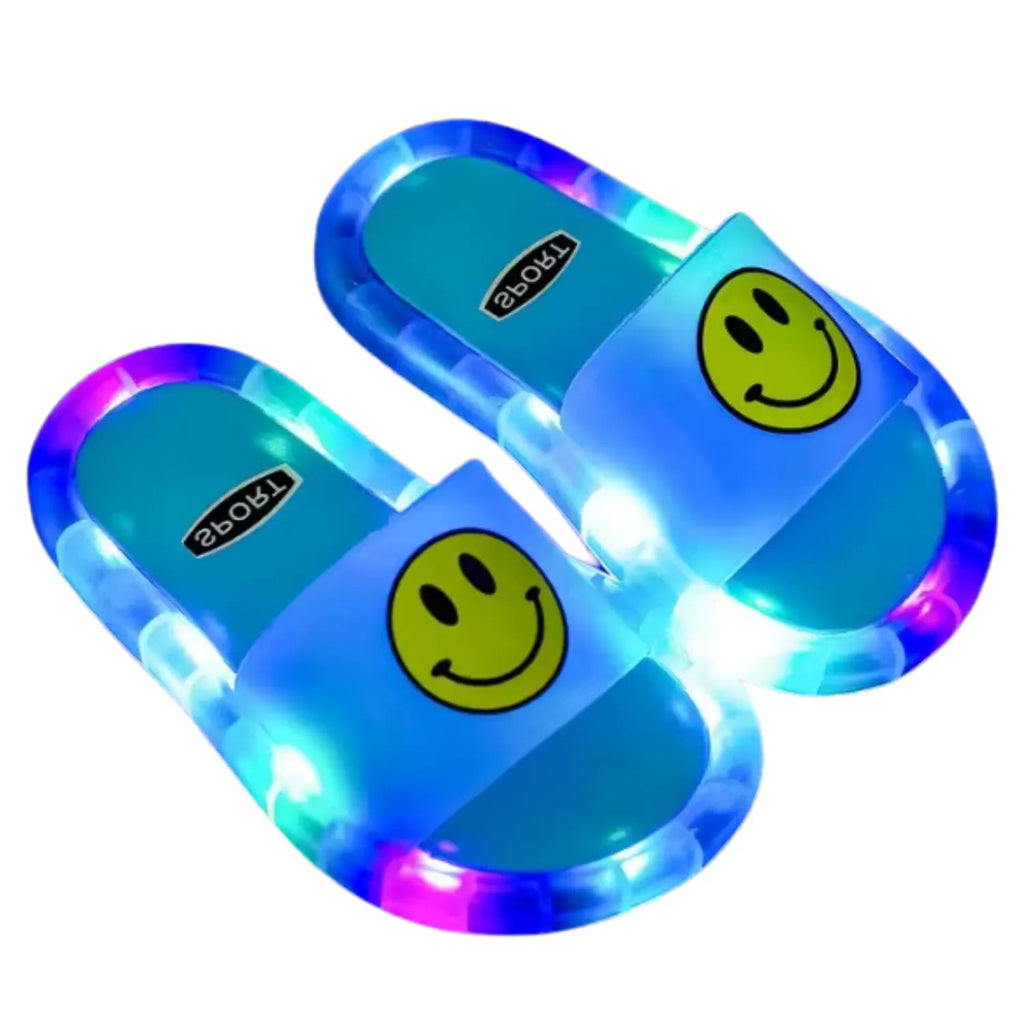 Chinelo sandalia infantil meninas meninos azul led