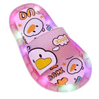 Chinelo sandalia infantil meninas meninos rosa de led