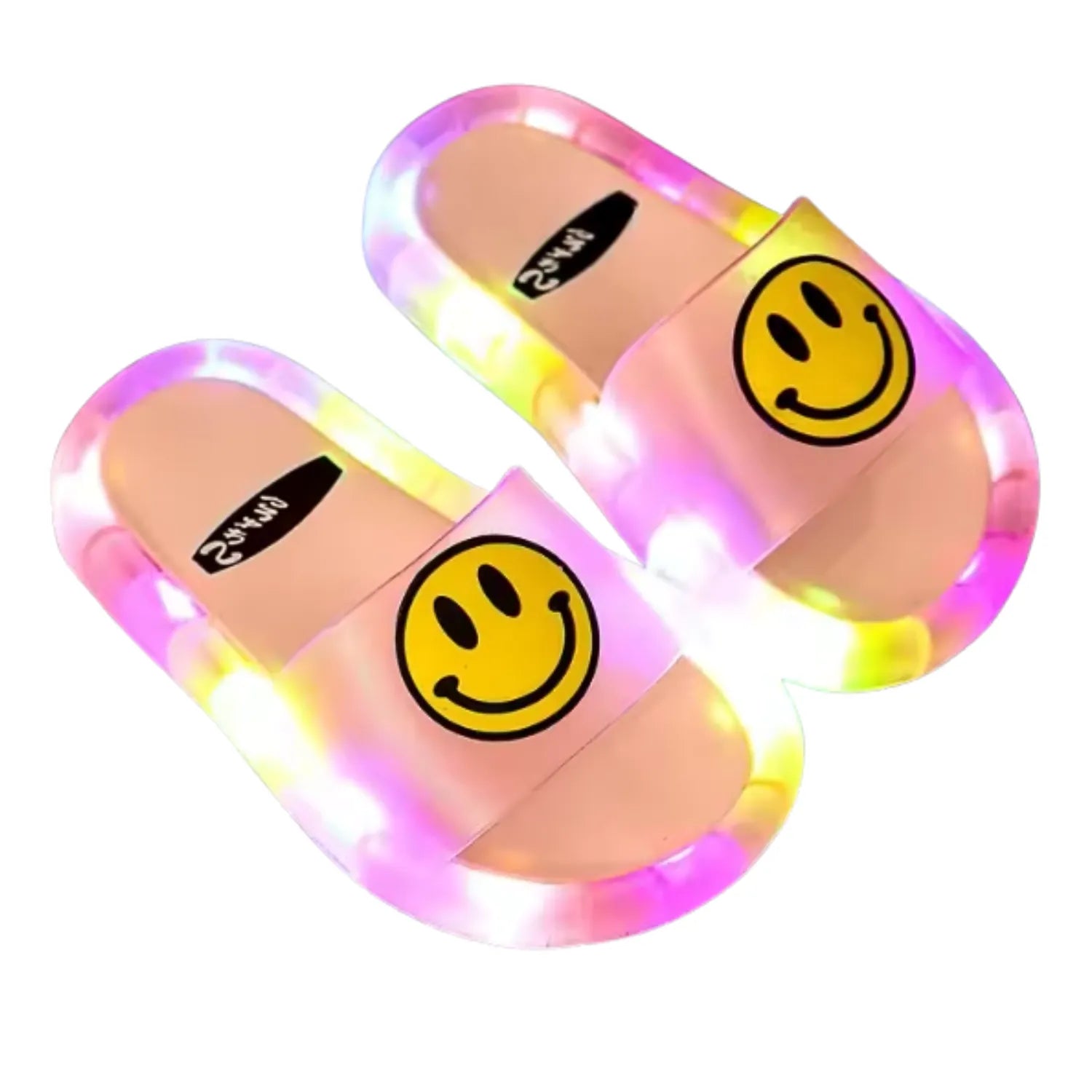 Chinelo sandalia infantil meninas meninos rosa claro led