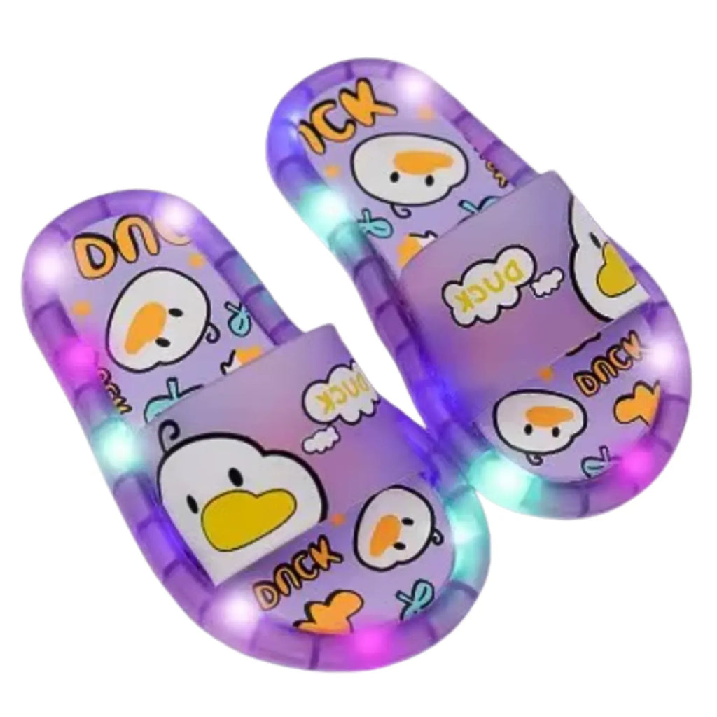 Chinelo sandalia infantil meninas meninos roxo lilás led