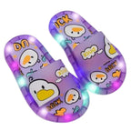 Chinelo sandalia infantil meninas meninos roxo lilás led