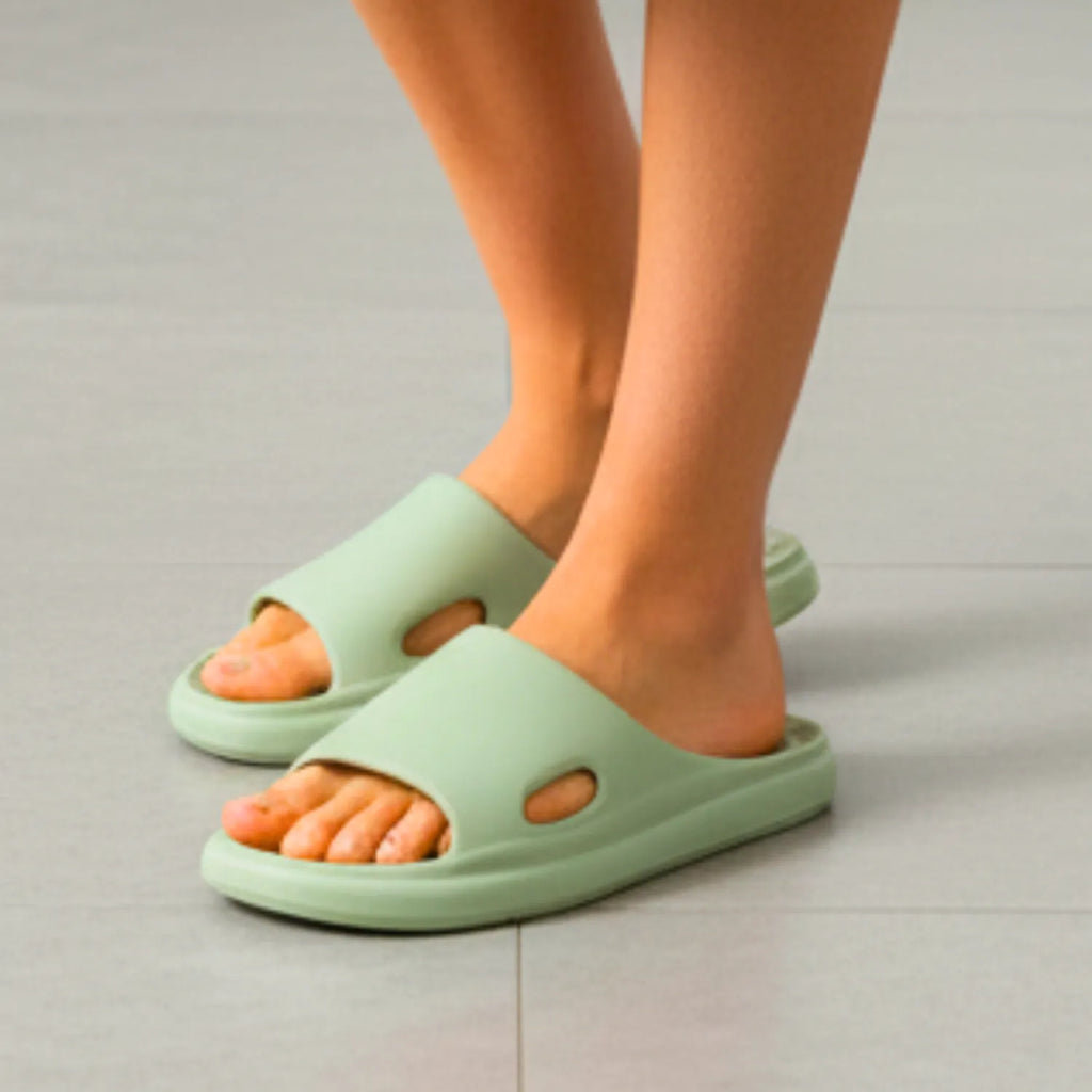 Chinelo verde silencioso unissex confort